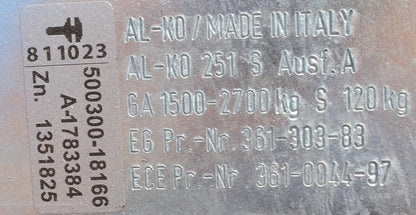 ENGANCHE DE INERCIA ALKO EN V PARA 2.700 KG