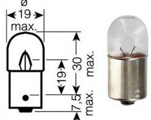 BOMBILLA 1 FILAMENTO 12V 5W