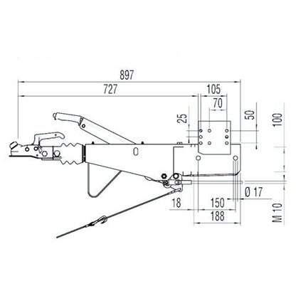 ENGANCHE DE INERCIA RECTO 1600 KG - ALKO D-70